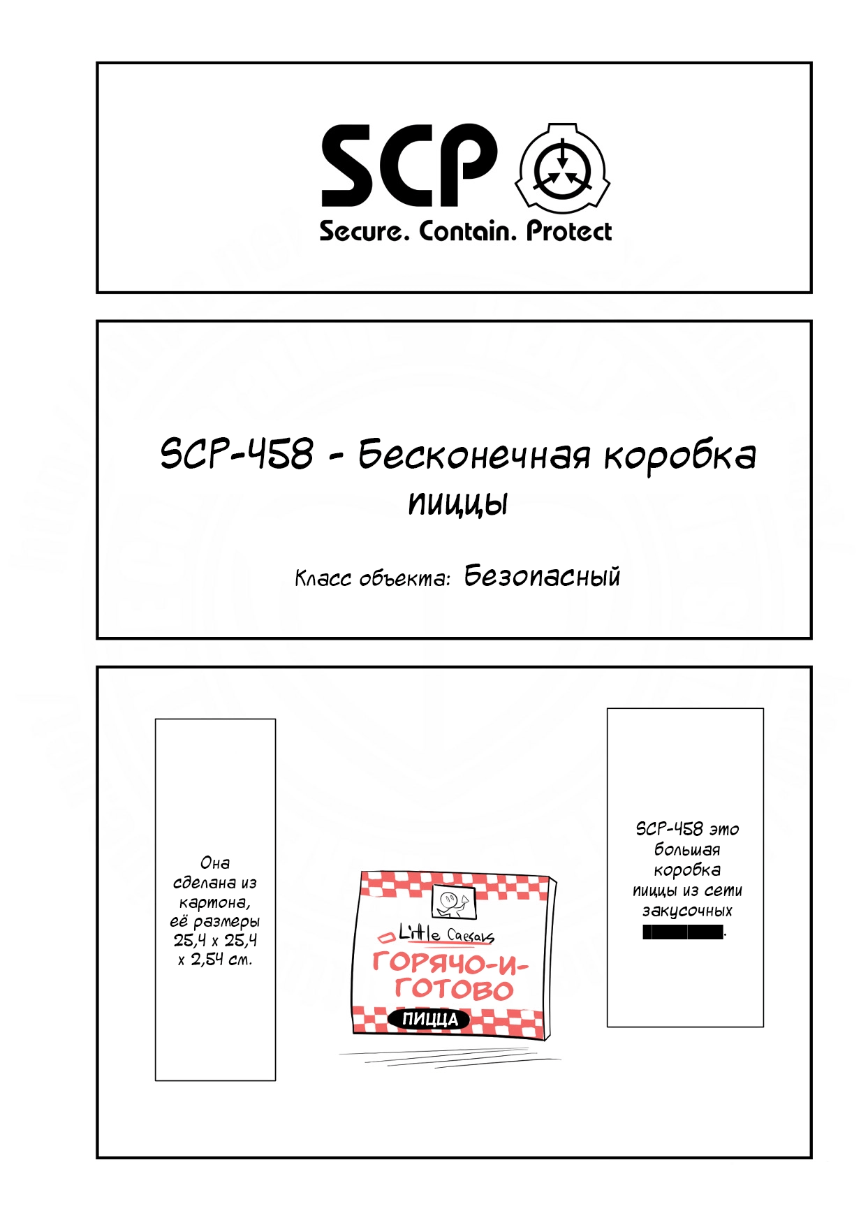 Бесконечная коробка пиццы scp